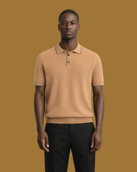 Elio Textured Cashmere Polo